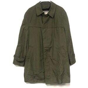 Vintage Harbor Light New York Overcoat Zip In Faux Fur Liner OD Green‎ Men's 44